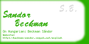 sandor beckman business card
