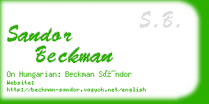 sandor beckman business card